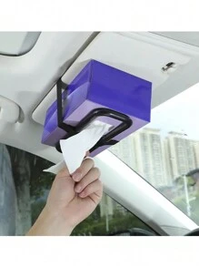 1入組車用遮陽板面紙盒&座椅背部紙巾盒蓋多功能車內掛式面紙盒,汽車面紙夾 - 黑色 - 查看 1