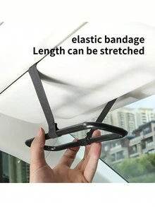 1入組車用遮陽板面紙盒&座椅背部紙巾盒蓋多功能車內掛式面紙盒,汽車面紙夾 - 黑色 - 查看 3