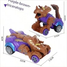 碰撞變形恐龍造型車（棕色） - 棕色 - 查看 3