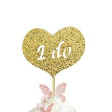 12入組婚禮杯形蛋糕插旗,金色閃爍蛋糕裝飾 I Do Me Too 蛋糕插旗,推薦用於求婚、訂婚派對用品,婚禮蛋糕頂部裝飾,有新娘 新郎裙子的款式,杯形蛋糕裝飾用品 - 彩色 - 查看 6