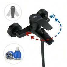 Mezclador de bañera con ducha de mano, juego mezclador de bañera clásico con 5 funciones para bañera y baño