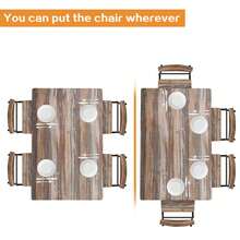 Rectangular Disassembly And Assembly P2 Board Iron Compartment 1 Table 4 Chairs Dining Table And Chair Set Natural Color - 自然色彩 - 查看 8