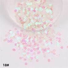 Pvc 圓形 4mm/10g 約2000 件虹彩透明閃光亮片適用於服裝、帽子、diy 刺繡 - 白色 - 查看 1