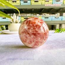 1pc Natural Crystal Ball, Emerald Ruby, Rhyolite, Fluorescent Agate Sphere For Office Home Decoration, Flame, Bright Objects, Spiritual Healing, Mental Energy, Meditation, Gift - 1PC 2.3-2.6inch Natural Material Crystal Ball - View 14