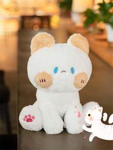 Round Cat Cute Plush Toy Doll Ornament For Bed, Valentine's Day And New Year'S Gift Giving - White - View 2