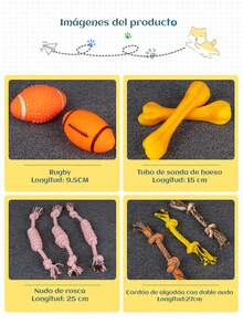 10 Piezas Set De Mordederas De Juguete Para Perro - Multicolor - Ver 10