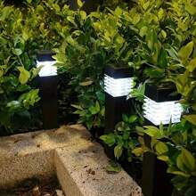 太陽能戶外花園景觀草坪燈,防水裝飾地面插入燈,適用於家庭庭院裝飾 - 黑色 - 查看 8