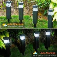 太陽能戶外花園景觀草坪燈,防水裝飾地面插入燈,適用於家庭庭院裝飾 - 黑色 - 查看 5