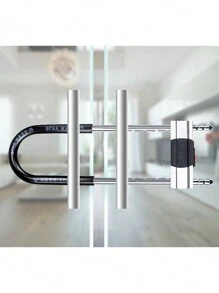 1入組重型防盜自行車u形鎖,加厚長型拆卸式扣玻璃門鎖,長u形摩托車鎖,13mm拆卸式扣帶五把鎖匙,適用於自行車、摩托車、門、圍欄 - 黑色 - 查看 1