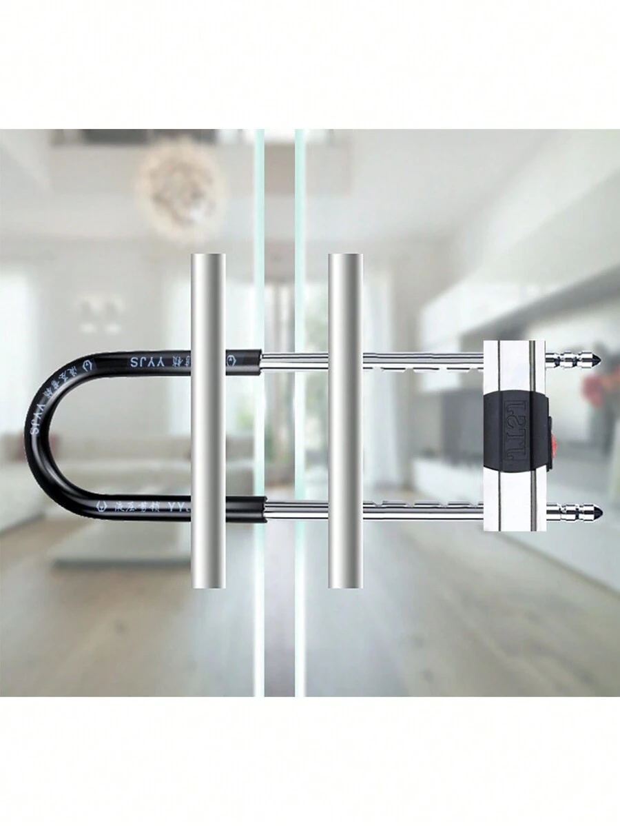 1入組重型防盜自行車u形鎖,加厚長型拆卸式扣玻璃門鎖,長u形摩托車鎖,13mm拆卸式扣帶五把鎖匙,適用於自行車、摩托車、門、圍欄 - 黑色 - 查看 1