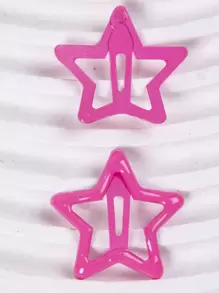10pcs Mixed-Color Girls' Hair Clips With Star & Dopamine Design, Suitable For Daily Use And School