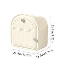 1 件壁挂式卫生间厕纸盒，防水免钻纸盒，厕纸收纳架 - 杏色 - 查看 3