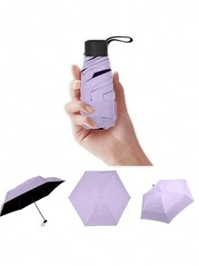 1 Pieza Paraguas Portátil Plegable De Bolsillo - Morado - Ver 1