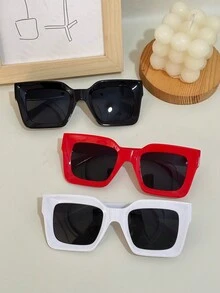 个性化扭曲方形 PC 框架时尚女士眼镜， - 彩色 - 查看 19