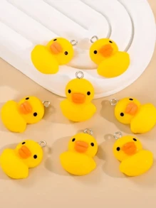8隻可愛的小黃鴨可以通過diy製作成項鍊,耳環,手提包,吊飾,鑰匙扣和其他配件 - 彩色 - 查看 1