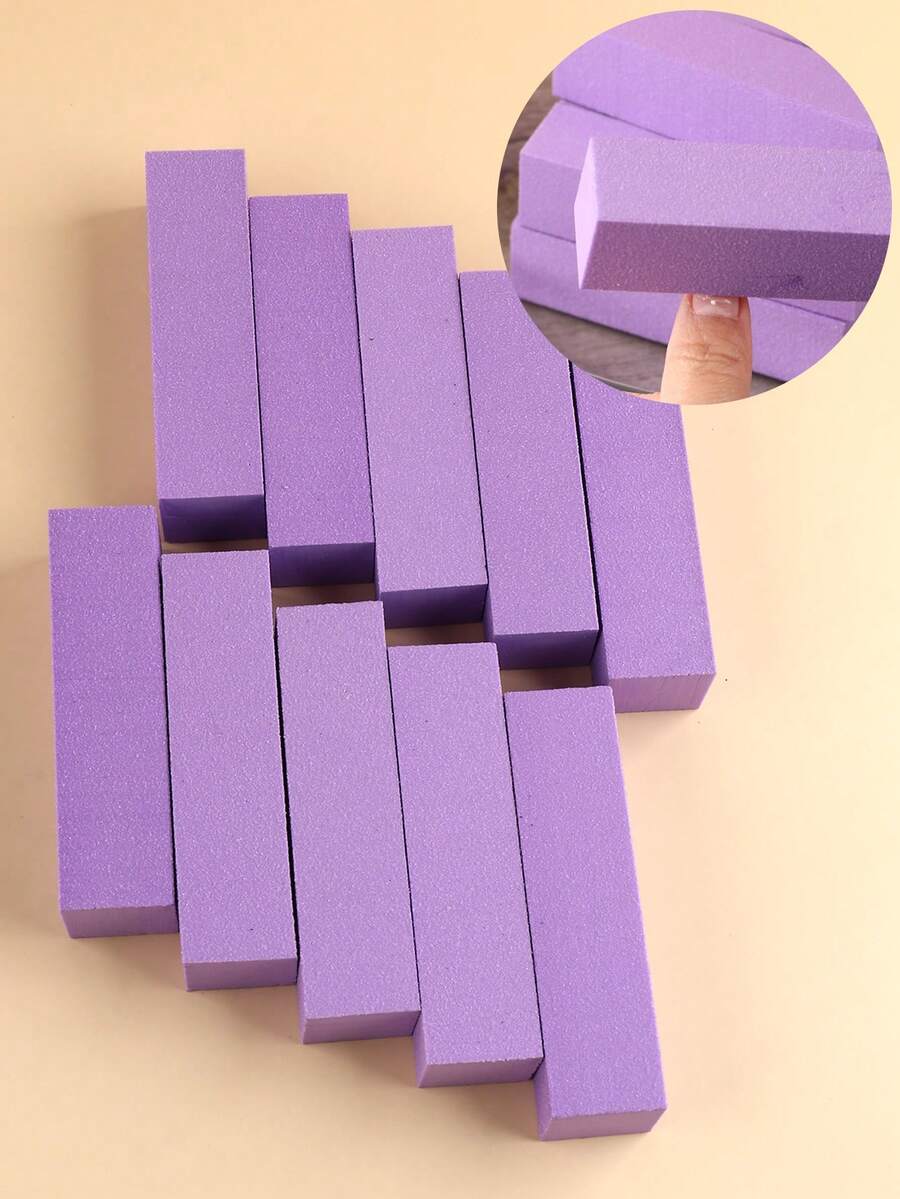 4 Sides Sanding Nail Sponge Files Purple Buffer Block Pedicure Manicure Care Nail Art Polishing Tools - Purple - View 1