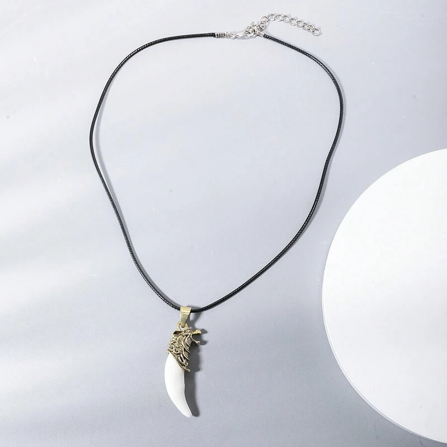 1 件酷狼牙吊墜項鍊適合 8-16 歲男孩,非常適合約會或派對禮物 - 彩色 - 查看 1