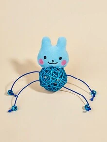 1pc Cute Rabbit Shaped Interactive Sound Toy For Pets, Suitable For Cats To Play And Relieve Boredom - Blue - View 4