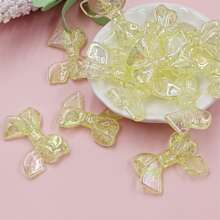 5入組創意閃亮破碎效果蝴蝶結珠子33*22mm時尚diy珠寶配件,適用於手機掛件手鍊製作 - 約33*22mm - 查看 11