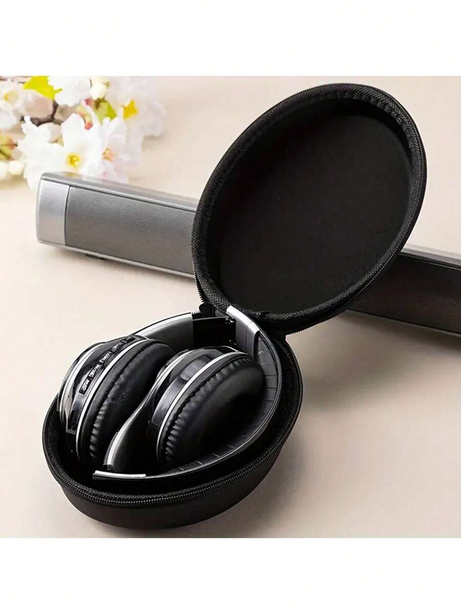 1個輕盈、柔軟的eva耳機收納盒-非常適合攜帶、通用的無線耳機！適用於商務、旅行、學校、大學、辦公室使用的藍牙耳機、無線耳機、耳機和耳塞 - 黑色 - 查看 1