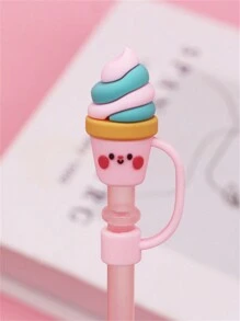 6入組8mm玻璃吸管套，防塵&通用吸管套，包括防塵密封條&卡通鴨/西瓜/豬/狐狸形狀防塵塞 - 彩色 - 查看 3