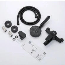 Mezclador de bañera con ducha de mano, juego mezclador de bañera clásico con 5 funciones para bañera y baño