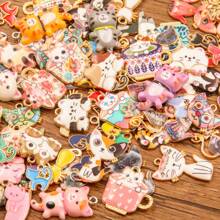 新到貨10入組/套各式各樣亞克力樹脂油垂滴鋼琴卡通貓吊墜收藏品,適用於男女適用的手作珠寶制作,情人節禮物 - 時尚節日 - 查看 5
