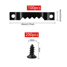 300 Pcs Picture Hooks For Hard Walls, Picture Frame Fixings, Kits Come With Sawtooth Hangers And Screws, Fit For Fixing Photo Frames Signs Wall Clocks Painting Craft - Black - View 2
