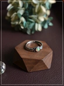 1只手工製作的復古5a天然蛋白石925純銀戒指,適合女性日常佩戴 - 款式D開口可調 - 查看 4