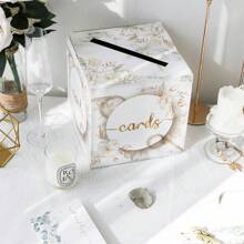 Wedding Card Box With Slot Marble Wedding Envelope Box For Reception Wedding Money Box Gift Card Box For Party, Birthday, Bridal Shower, Anniversaries, Graduation Decorations - Marble Model - View 4
