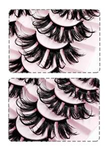 Asiteo 5 Pairs Eyelashes New Design Wet Look Eyelashes Manga Lashes Fashion Long Thick Natural Fake Eyelashes Y2K Style Suitable For Vacations And Holidays - Lông mi Manga nhọn - Xem 7