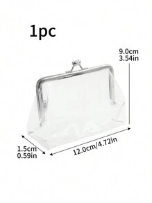 1pc Clear Simple Travel Storage Bag Portable Mini Cosmetic Bag For Lipsticks And Makeup Gifts - Transparent - View 6