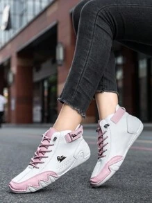 Pink Boots Pink Shoes Women's New Fashion Colored Personalized Cute Pink High Top Shoes For Daily Casual Light And Soft Colored Pink Round Toe High Top Lace Flat Heels For Women And Ankle Boots For Women's Short Boots Fashion And Leisure Vacation Women's Daily Travel Holiday Vacation Spring Summer Winter Autumn PU Leather Women's Sports Shoes Mountaineering Boots Women Boots Winter Boots White Shoes Woman Shoes Women's Shoes Booties Ankle Boots White Sneakers Boots For Women Ladies Boots Boots For Woman Sneakers Women Winter Shoe Casual Shoes Winter Women Shoes Shoes For Winter White Shoes For Women White Booties White Shoe Women's Loafers - Pink - View 11