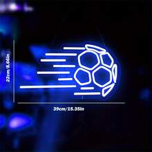 足球霓虹燈,適用於臥室、生日派對、家庭、大學、俱樂部裝飾 - 藍色 - 查看 4