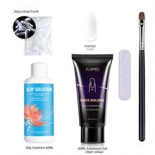 透明 Poly 螺旋指甲凝膠套件- 60ml/2fl.oz 透明 Poly 螺旋指甲凝膠套件,附擦拭溶液、雙色指甲刷、美甲設計工具-新手增厚指甲凝膠套件 - 銅色 - 查看 2