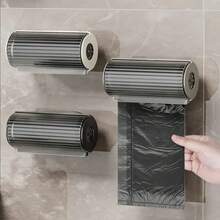 1PC Garbage Bag, Storage Artifact, Special Bag, Large Capacity Toilet Wall Mounted Plastic Convenience Bag, Trash Bag - White - View 1