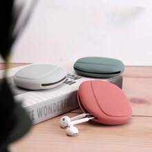 Simple Portable Silicone Earphone And Data Cable Organizer Eva Zipper Earphone Storage Bag - Green - View 3