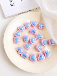 chenming 15入組多種顏色的塑膠愛心珠子,非常適合學生日常佩戴和節日diy工藝品製作 - 15pcs - 查看 14