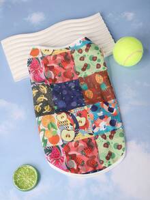 1pc Cartoon Dog Printed Letter Vest For Pets - Multicolor - View 1