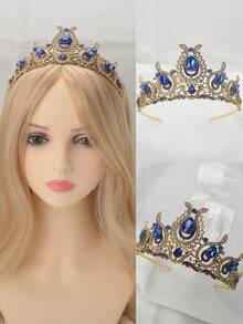 1入女士彩色鑲嵌銀合金髮梳,婚禮、宴會等特殊場合髮飾,新娘適用 - 彩色 - 查看 1