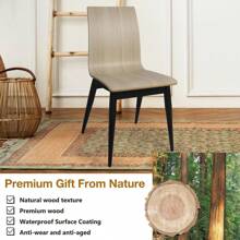 LUCKYERMORE Set For 4 Wood Dining Chairs Stackable Bentwood With Metal Legs Side Chair Sturdy For Restaurant Kitchen