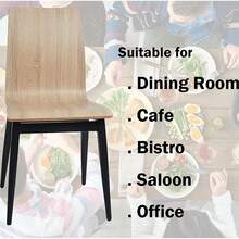 LUCKYERMORE Set For 4 Wood Dining Chairs Stackable Bentwood With Metal Legs Side Chair Sturdy For Restaurant Kitchen