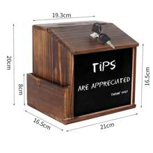 UNHO Lockable Wooden Suggestion Box Wall Mounted Ballot Box With Pocket Drop Box Multi-Purpose Donation Box For Wall Mount And Tabletop Use Voting Box With Blackboard 21x16.5x20cm