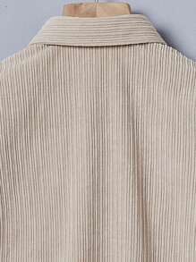 年輕男孩專屬單色彈簧長袖襯衫 - 米色 - 查看 8