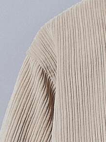 年輕男孩專屬單色彈簧長袖襯衫 - 米色 - 查看 7