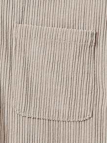 年輕男孩專屬單色彈簧長袖襯衫 - 米色 - 查看 5