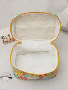 1 件彩色涂鸦化妆包，可爱的女孩风格，大容量便携式旅行洗漱包，适用于家庭化妆品存储和户外旅行，粉色房间装饰家居卧室浴室客厅书桌装饰旅行用品婚礼家居装饰生日蘑菇新年配饰礼物送给爸爸妈妈最好的朋友老师男人有趣的礼物收纳珠宝收纳盒浴室套装收纳整理器收纳盒和箱子香水收纳化妆包礼品收纳盒袋浴室收纳架和架子 - 彩色 - 查看 5