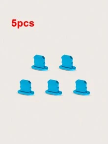 5入組金屬防塵塞，適用於iPhone充電口和耳機插孔 - 藍色 - 查看 5