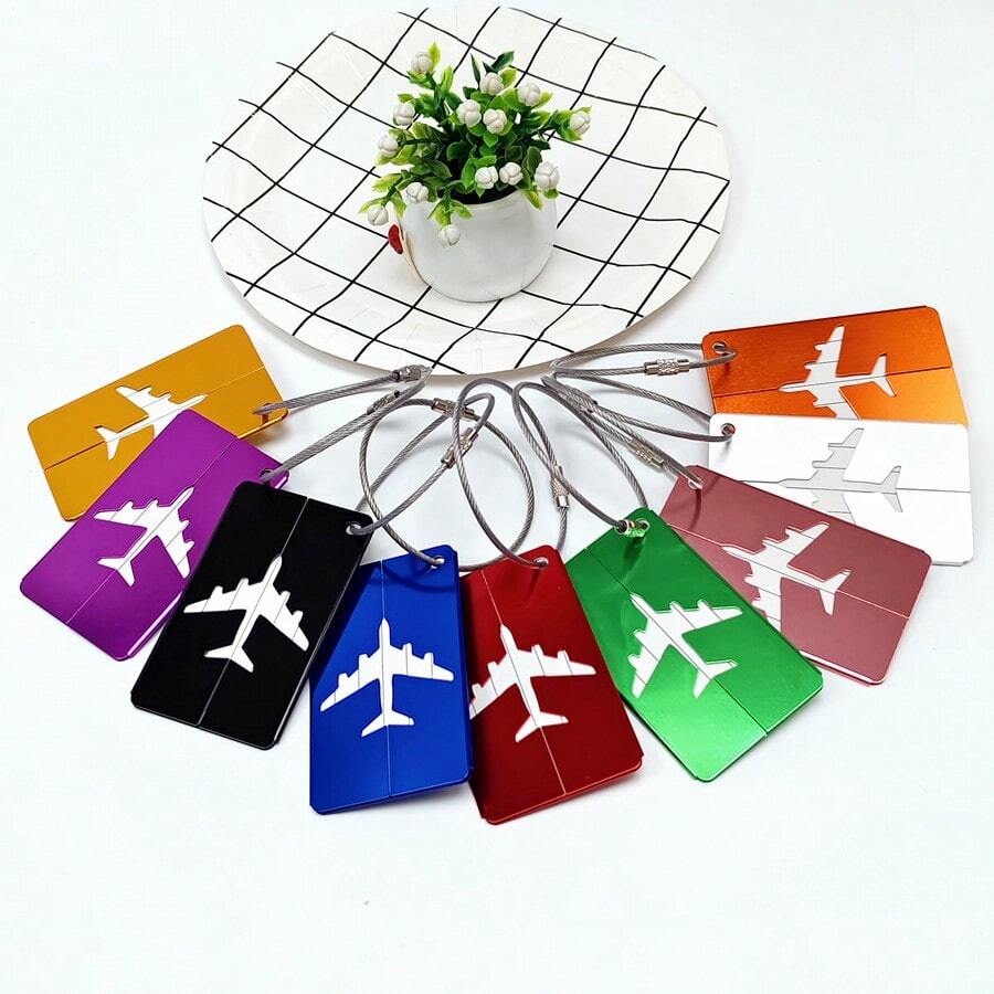 3 miếng Hợp kim nhôm Du lịch Tag hành lý Treo Tag Vali Tag Máy bay Với Tên Id Chống thất lạc Màu thuần Du lịch Phụ kiện Đối với phụ nữ Hoặc Nam Đối với Học sinh Tên Id Nhãn Với Sự riêng tư Che phủ Đối với Va li , Nội trú Tag Có thể mang đi Nhãn mác Du lịch chất liệu - Nhiều màu - Xem 1