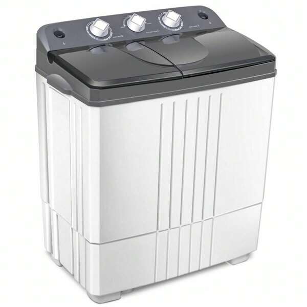 Gymax Portable Washing Machine Compact Twin Tub 20 Lbs Capacity Washer Spinner